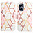 Leather Case Stands Fashionable Pattern Flip Cover Holder Y04B for Realme Narzo N55 White