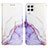 Leather Case Stands Fashionable Pattern Flip Cover Holder Y04B for Samsung Galaxy A22 4G Purple