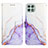 Leather Case Stands Fashionable Pattern Flip Cover Holder Y04B for Samsung Galaxy A22 5G Purple