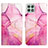 Leather Case Stands Fashionable Pattern Flip Cover Holder Y04B for Samsung Galaxy A22s 5G Hot Pink