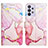 Leather Case Stands Fashionable Pattern Flip Cover Holder Y04B for Samsung Galaxy A32 4G Pink