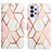 Leather Case Stands Fashionable Pattern Flip Cover Holder Y04B for Samsung Galaxy A32 4G White