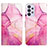 Leather Case Stands Fashionable Pattern Flip Cover Holder Y04B for Samsung Galaxy A32 5G Hot Pink