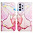 Leather Case Stands Fashionable Pattern Flip Cover Holder Y04B for Samsung Galaxy A32 5G Pink