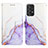 Leather Case Stands Fashionable Pattern Flip Cover Holder Y04B for Samsung Galaxy A73 5G Purple