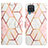 Leather Case Stands Fashionable Pattern Flip Cover Holder Y04B for Samsung Galaxy F12 White