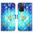 Leather Case Stands Fashionable Pattern Flip Cover Holder Y04B for Samsung Galaxy M02s Sky Blue