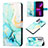 Leather Case Stands Fashionable Pattern Flip Cover Holder Y04B for Samsung Galaxy M32 5G