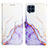 Leather Case Stands Fashionable Pattern Flip Cover Holder Y04B for Samsung Galaxy M53 5G Purple