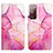 Leather Case Stands Fashionable Pattern Flip Cover Holder Y04B for Samsung Galaxy S20 FE (2022) 5G Hot Pink