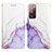 Leather Case Stands Fashionable Pattern Flip Cover Holder Y04B for Samsung Galaxy S20 FE (2022) 5G Purple