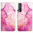 Leather Case Stands Fashionable Pattern Flip Cover Holder Y04B for Vivo iQOO U1 Hot Pink