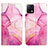Leather Case Stands Fashionable Pattern Flip Cover Holder Y04B for Vivo iQOO U3 5G Hot Pink
