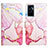 Leather Case Stands Fashionable Pattern Flip Cover Holder Y04B for Vivo V23e 5G Pink