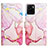 Leather Case Stands Fashionable Pattern Flip Cover Holder Y04B for Vivo Y01 Pink