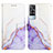 Leather Case Stands Fashionable Pattern Flip Cover Holder Y04B for Vivo Y31 (2021) Purple