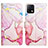 Leather Case Stands Fashionable Pattern Flip Cover Holder Y04B for Vivo Y31s 5G Pink