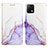 Leather Case Stands Fashionable Pattern Flip Cover Holder Y04B for Vivo Y31s 5G Purple