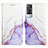 Leather Case Stands Fashionable Pattern Flip Cover Holder Y04B for Vivo Y53s NFC Purple