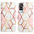 Leather Case Stands Fashionable Pattern Flip Cover Holder Y04B for Vivo Y53s NFC White