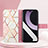 Leather Case Stands Fashionable Pattern Flip Cover Holder Y04B for Xiaomi Civi 2 5G