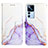 Leather Case Stands Fashionable Pattern Flip Cover Holder Y04B for Xiaomi Mi 12T 5G Purple