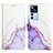 Leather Case Stands Fashionable Pattern Flip Cover Holder Y04B for Xiaomi Mi 12T Pro 5G Purple