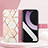 Leather Case Stands Fashionable Pattern Flip Cover Holder Y04B for Xiaomi Mi 13 Lite 5G