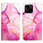 Leather Case Stands Fashionable Pattern Flip Cover Holder Y04B for Xiaomi POCO C31 Hot Pink