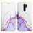 Leather Case Stands Fashionable Pattern Flip Cover Holder Y04B for Xiaomi Poco M2 Purple