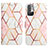 Leather Case Stands Fashionable Pattern Flip Cover Holder Y04B for Xiaomi POCO M3 Pro 5G White