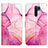 Leather Case Stands Fashionable Pattern Flip Cover Holder Y04B for Xiaomi Redmi 9 Prime India Hot Pink