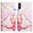 Leather Case Stands Fashionable Pattern Flip Cover Holder Y04B for Xiaomi Redmi 9A Pink