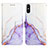 Leather Case Stands Fashionable Pattern Flip Cover Holder Y04B for Xiaomi Redmi 9A Purple