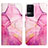 Leather Case Stands Fashionable Pattern Flip Cover Holder Y04B for Xiaomi Redmi K50 5G Hot Pink