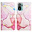 Leather Case Stands Fashionable Pattern Flip Cover Holder Y04B for Xiaomi Redmi Note 10 4G Pink