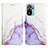Leather Case Stands Fashionable Pattern Flip Cover Holder Y04B for Xiaomi Redmi Note 10 Pro 4G Purple