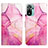 Leather Case Stands Fashionable Pattern Flip Cover Holder Y04B for Xiaomi Redmi Note 10 Pro Max Hot Pink