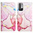 Leather Case Stands Fashionable Pattern Flip Cover Holder Y04B for Xiaomi Redmi Note 10T 5G Pink