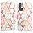 Leather Case Stands Fashionable Pattern Flip Cover Holder Y04B for Xiaomi Redmi Note 11 SE 5G White