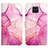 Leather Case Stands Fashionable Pattern Flip Cover Holder Y04B for Xiaomi Redmi Note 9S Hot Pink