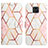 Leather Case Stands Fashionable Pattern Flip Cover Holder Y04B for Xiaomi Redmi Note 9S White
