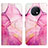 Leather Case Stands Fashionable Pattern Flip Cover Holder Y04B for Xiaomi Redmi Note 9T 5G Hot Pink