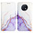 Leather Case Stands Fashionable Pattern Flip Cover Holder Y04B for Xiaomi Redmi Note 9T 5G Purple