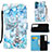 Leather Case Stands Fashionable Pattern Flip Cover Holder Y05B for Samsung Galaxy S21 FE 5G