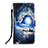 Leather Case Stands Fashionable Pattern Flip Cover Holder Y05B for Samsung Galaxy S22 Ultra 5G Blue