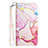 Leather Case Stands Fashionable Pattern Flip Cover Holder Y06B for Samsung Galaxy A02s Pink