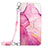 Leather Case Stands Fashionable Pattern Flip Cover Holder YB1 for Nokia C12 Plus Hot Pink