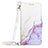 Leather Case Stands Fashionable Pattern Flip Cover Holder YB1 for Xiaomi Mi 12 Lite NE 5G Purple