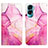 Leather Case Stands Fashionable Pattern Flip Cover Holder YB4 for Huawei Honor 90 Lite 5G Hot Pink